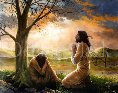 The Mediator, acrylic painting by Debbie Clark