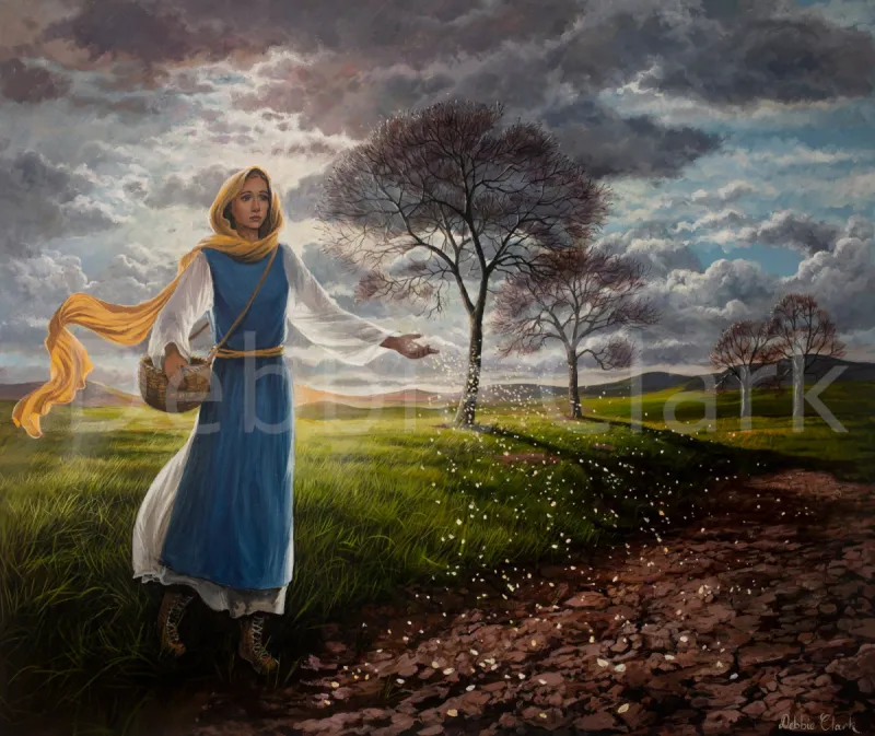 The Seed Sower, acrylic painting by Debbie Clark
