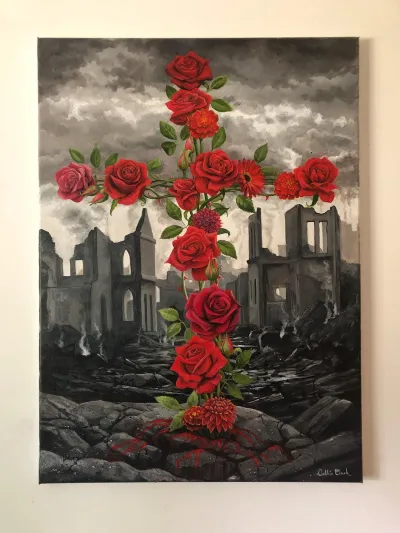 Cross of Red Flowers by Debbie Clark, photo 4