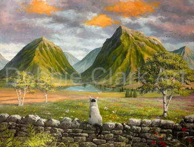 Cat on a Wall Landscape: TITLE Cat on a Wall.