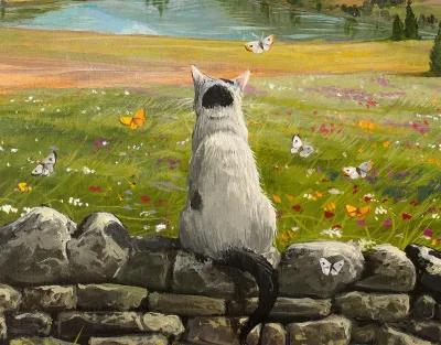 Cat on a Wall Landscape by Debbie Clark, photo 2