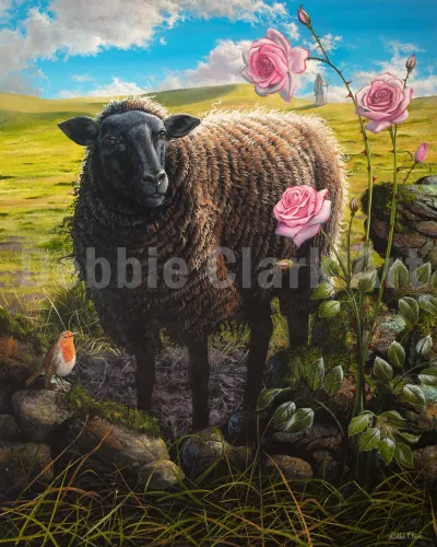 The Black Sheep, painting by Debbie Clark