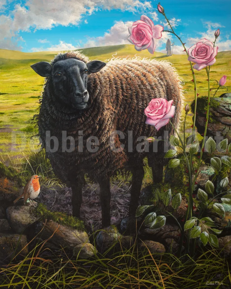 The Black Sheep, painting by Debbie Clark