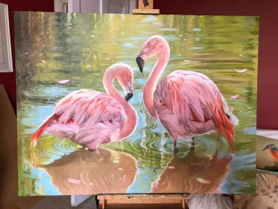 Flamingos in Love by Debbie Clark, photo 3