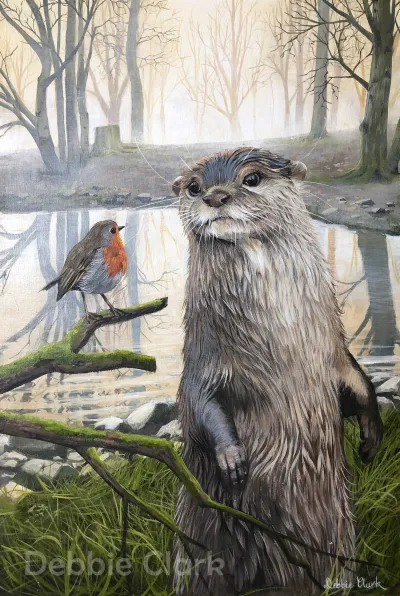 The Otter's Visitor: Materials used: Archival quality inks and fine art matte paper. This product is unframed.