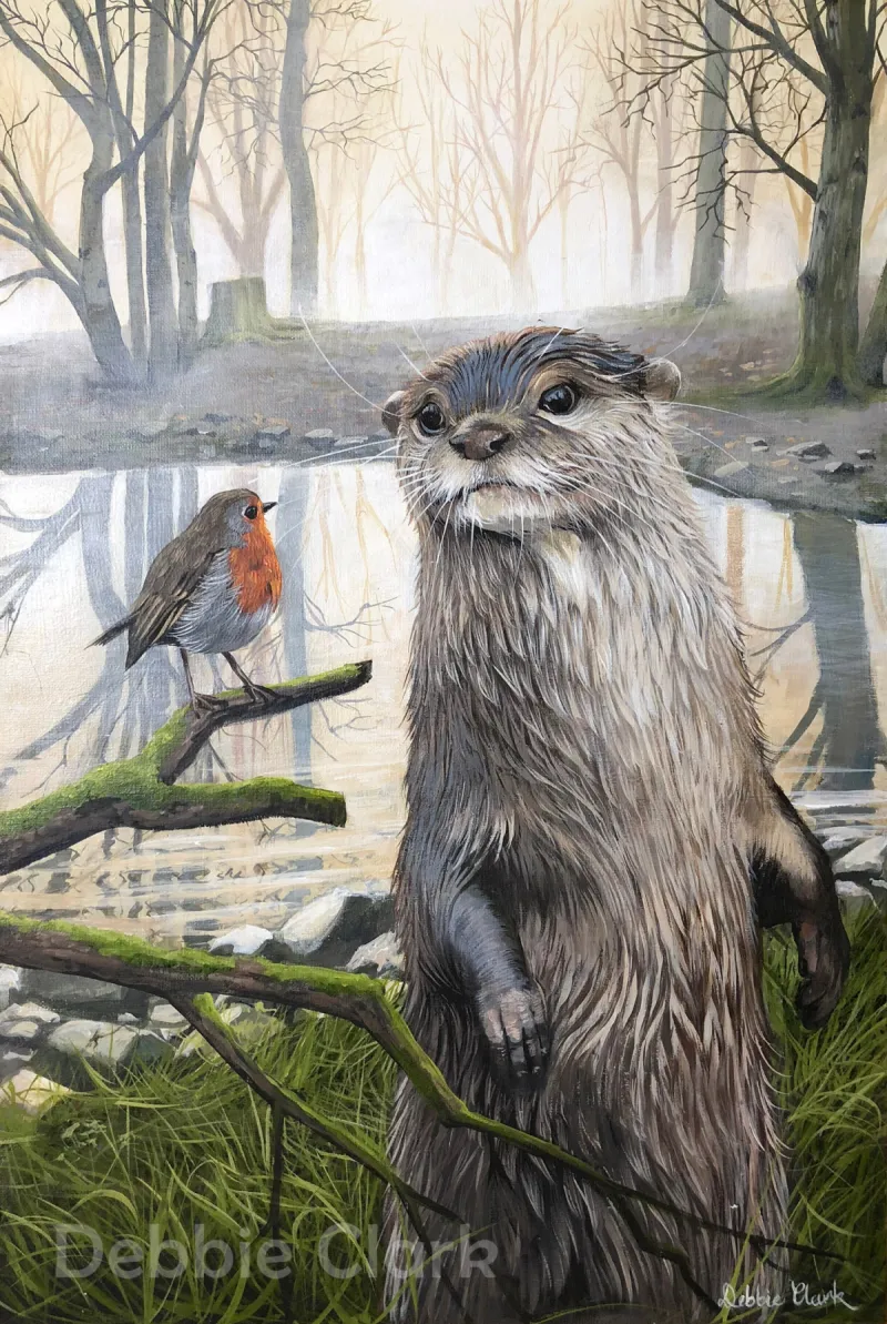 The Otter's Visitor: Materials used: Archival quality inks and fine art matte paper. This product is unframed.