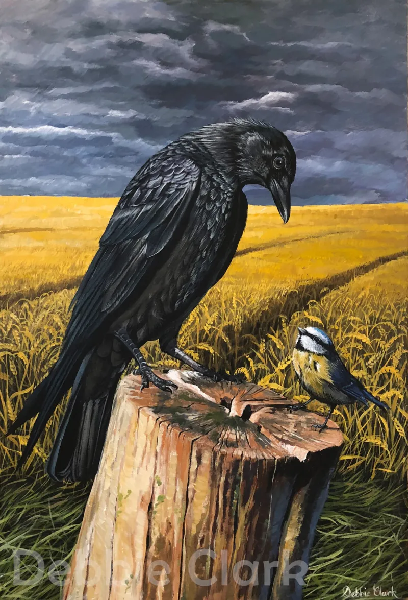 David and Goliath, acrylic painting by Debbie Clark
