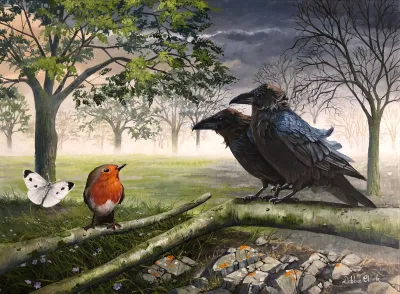 Robin's Courage, painting by Debbie Clark