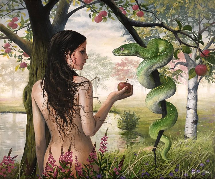 Eve and the Serpent painting