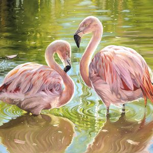 Flamingos in Love painting