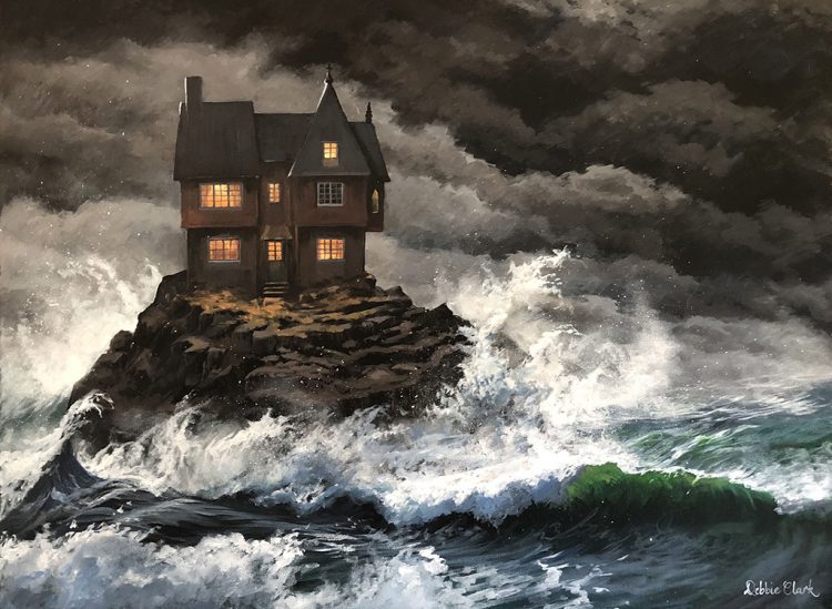 House Built On A Rock Debbie Clark Art   Houseonrock 750x549 