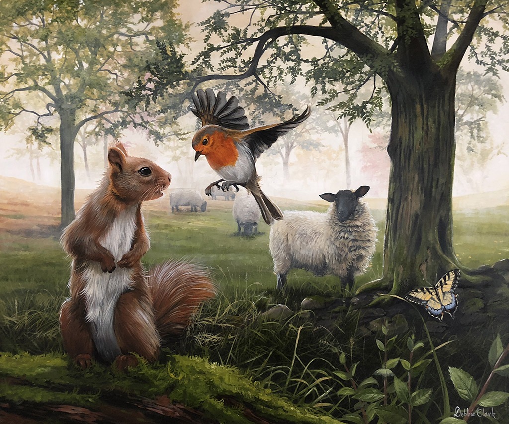 Woodland creatures painting