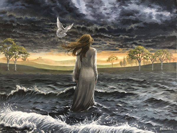 Walking in the storm painting
