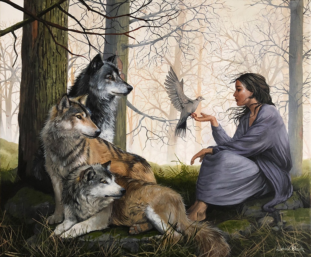 Woman in the Midst of Wolves