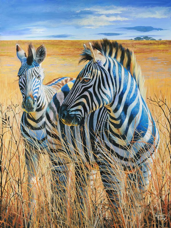 Zebras in the Grass Painting